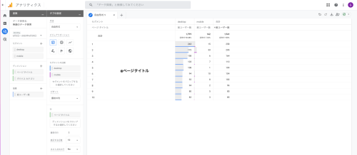 GA4の探索レポート画面